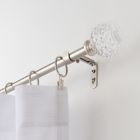 Alternate image 1 for Simply Essential&trade; Fractured Facets 72 to 120-Inch Single Curtain Rod Set Brushed Nickel