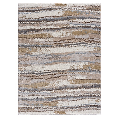 Madison Park&reg; Riley 8&#39;x10&#39; Cozy Shag Watercolor Area Rug in Blue/Tan. View a larger version of this product image.