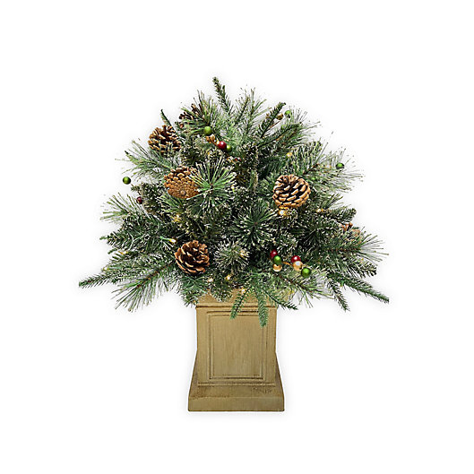 Alternate image 1 for Bee & Willow™ 24-Inch Pre-Lit LED Artificial Christmas Tabletop Bush in Green