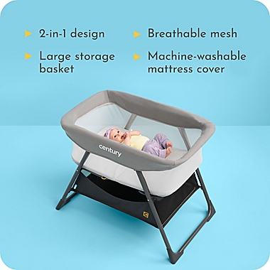 Century&trade; Snooze On&trade; 2-in-1 Bassinet in Metro. View a larger version of this product image.