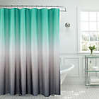 Alternate image 0 for Ombre Waffle Shower Curtain in Turquoise/Grey