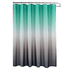 Alternate image 1 for Ombre Waffle Shower Curtain in Turquoise/Grey