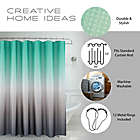 Alternate image 4 for Ombre Waffle Shower Curtain in Turquoise/Grey