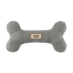 UGG® Classic Corduroy Bone Squeaker Dog Toy in Seal Grey