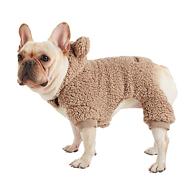 UGG&reg; Large Classic Sherpa Hooded Dog Pajama in Camel. View a larger version of this product image.