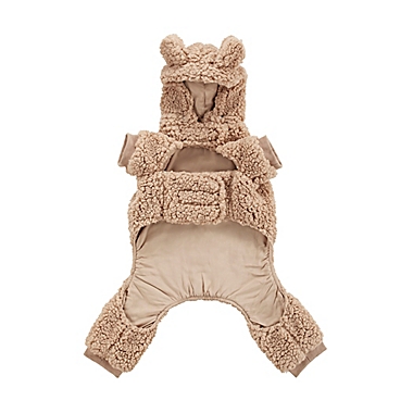 UGG&reg; Large Classic Sherpa Hooded Dog Pajama in Camel. View a larger version of this product image.