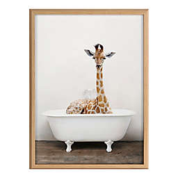 Kate and Laurel™ Giraffe 2 in Tub Color 18-Inch x 24-Inch Framed Wall Art in Natural