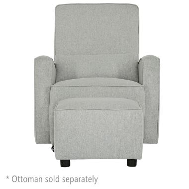 évolur Holland Upholstered Swivel Glider with Lumbar Pillow in Harbor. View a larger version of this product image.