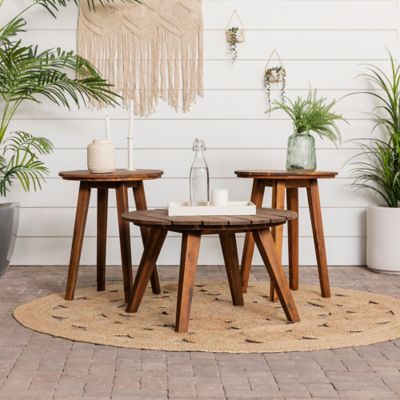 Forest Gate 3-Piece Outdoor Table Set in Dark Brown