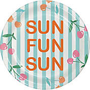 H for Happy&trade; 18-Count &quot;Sun Fun Sun&quot; Striped Paper Lunch Plates
