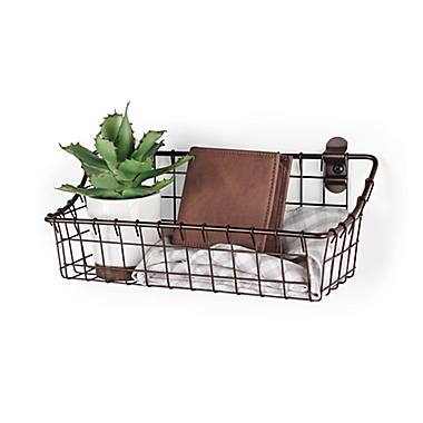 Spectrum&reg; Vintage Small Cabinet &amp; Wall Mount Basket in Bronze. View a larger version of this product image.