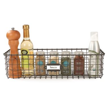 Spectrum&reg; Vintage Small Wall Mount Basket in Grey. View a larger version of this product image.