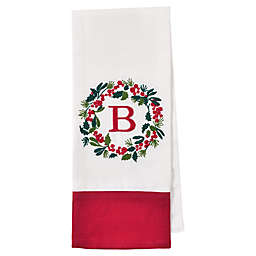 Bee & Willow™ Wreath Monogram Letter "B" Christmas Kitchen Towel