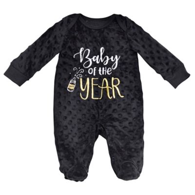 Baby Starters&reg; Baby of the Year New Year&#39;s Long Sleeve Footie in Black