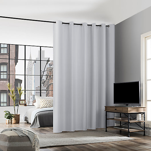 Alternate image 1 for No. 918 Billie Noise Reducing 8' Grommet Room Divider Window Curtain Panel in White