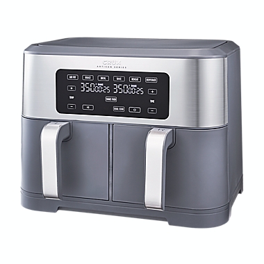 CRUX&reg; Artisan Series 9 qt. Dual Basket Air Fryer in Grey. View a larger version of this product image.
