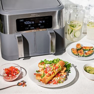 CRUX&reg; Artisan Series 9 qt. Dual Basket Air Fryer in Grey. View a larger version of this product image.