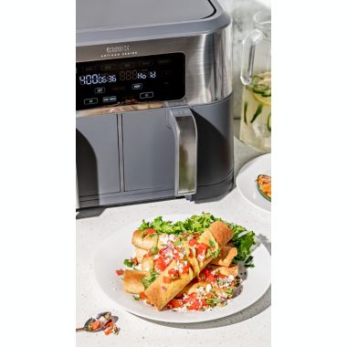 CRUX&reg; Artisan Series 9 qt. Dual Basket Air Fryer in Grey. View a larger version of this product image.