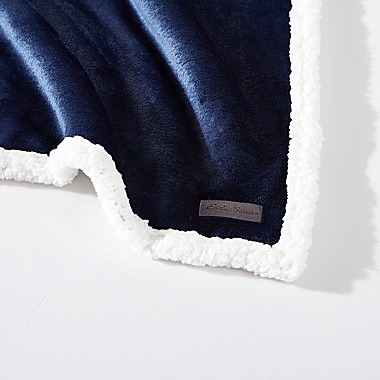 Eddie Bauer&reg; Solid Ultra Soft Plush Fleece Reversible King Blanket in Dusted Indigo. View a larger version of this product image.