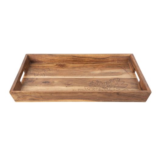 Bee & Willow™ 13.5Inch Leaf Rectangular Wood Serving Tray in Natural