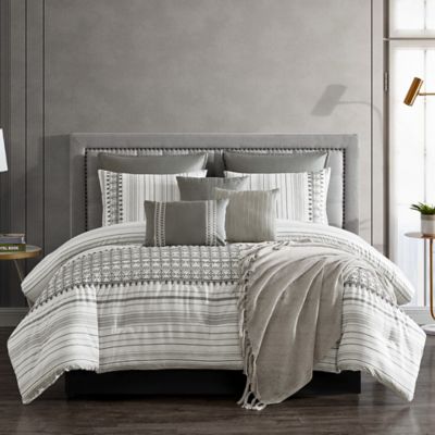 Anwen 10-Piece Full Comforter Set in Grey