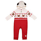 Alternate image 0 for Rudolph&reg; Newborn Antlers Long Sleeve Hooded Christmas Coverall in Red