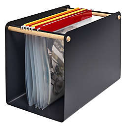 Squared Away™ Wood and Metal Hanging File Organizer in Phantom