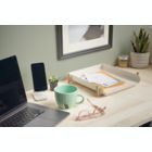 Alternate image 1 for Squared Away&trade; Wood and Metal Stacking Paper Tray in Coconut Milk