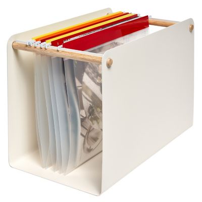 Squared Away&trade; Wood and Metal Hanging File Organizer