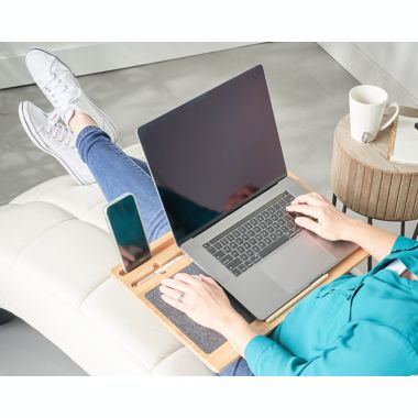 Squared Away&trade; Wood Lap Desk with Felt Mouse Pads. View a larger version of this product image.