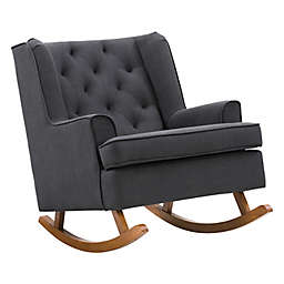 CorLiving Tufted Rocking Chair in Dark Grey