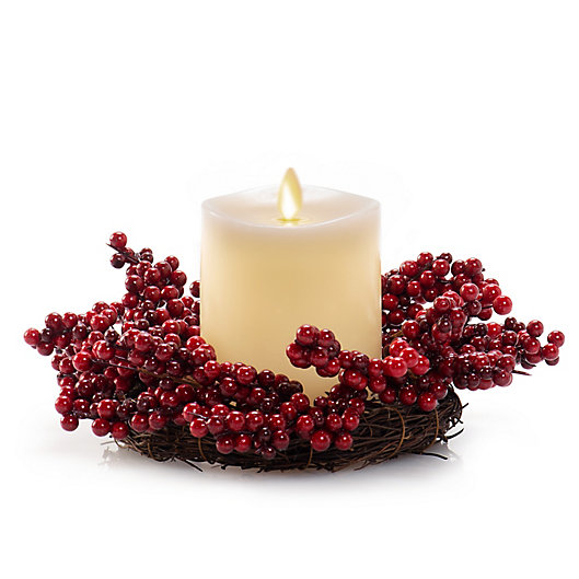 Alternate image 1 for Luminara® Berries Pillar LED Candle Centerpiece in Ivory