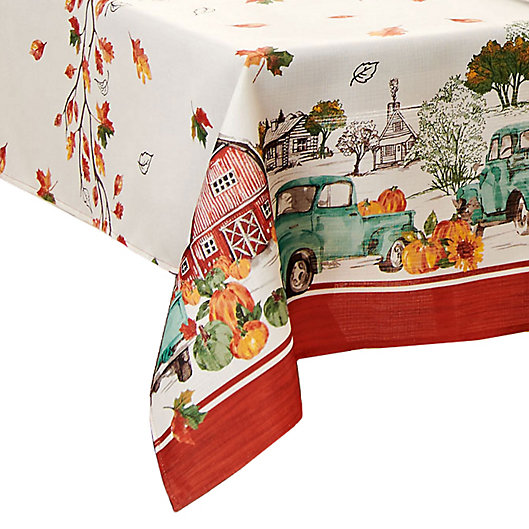 Alternate image 1 for Farm Fresh Pumpkin Truck Fall Tablecloth