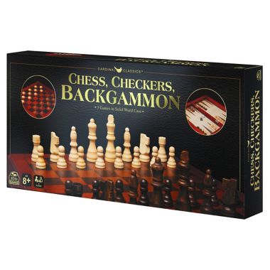 Spin Master&trade; Chess, Checkers and Backgammon 65-Piece Set. View a larger version of this product image.