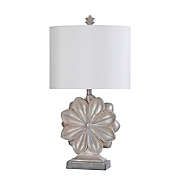 StyleCraft Paris Flower Molded Table Lamp in Silver