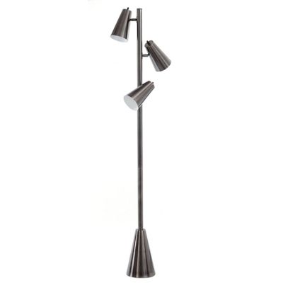StyleCraft Logan 3-Light Tree Floor Lamp in Black/Nickel