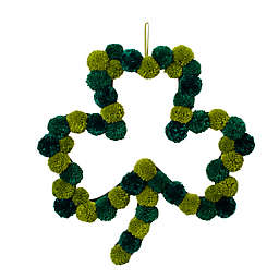 H for Happy™ Shamrock St. Patrick's Day Pom Pom Wreath in Green
