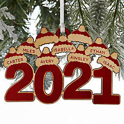 2021 4.5-Inch x 3.5-Inch Wood Personalized Christmas Ornament in Red Maple