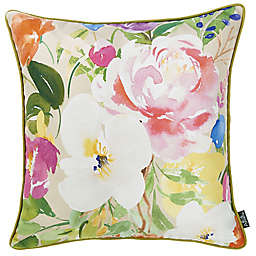 HomeRoots Watercolor Bouquet Throw Pillow Cover in Pink