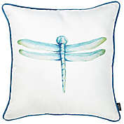 HomeRoots Dragonfly Throw Pillow Cover in Aqua/Blue
