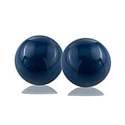 HomeRoots Classic Enameled Aluminum Decorative Spheres in Blue (Set of 2)