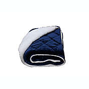 HomeRoots Quilted Throw Blanket in Navy/Blue