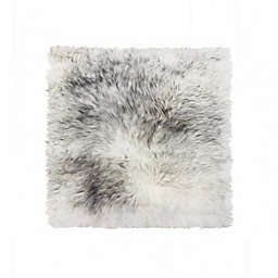 HomeRoots Natural Sheepskin Seat Chair Cover in Grey Ombre