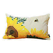 HomeRoots Sunflowers Lumbar Throw Pillow Covers in White (Set of 4)