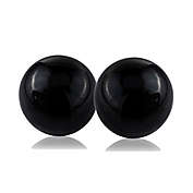HomeRoots Classic Enameled Aluminum Decorative Spheres in Black (Set of 2)