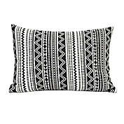 HomeRoots Boho Stripe Oblong Throw Pillow in Black/White