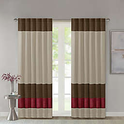 Madison Park Amherst 84-Inch Rod Pocket/Back Tab Window Curtain Panel in Red (Single)