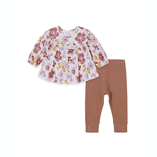 Alternate image 1 for Kidding Around Floral Swing Top and Legging Set in Ivory
