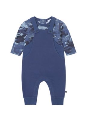 Kidding Around 2-Piece Camo Top and Overall Set in Blue