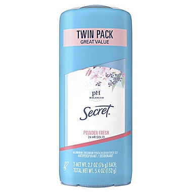 Secret&reg; 2-Count 5.4 oz. Women&#39;s Solid Antiperspirant and Deodorant in Powder Fresh. View a larger version of this product image.